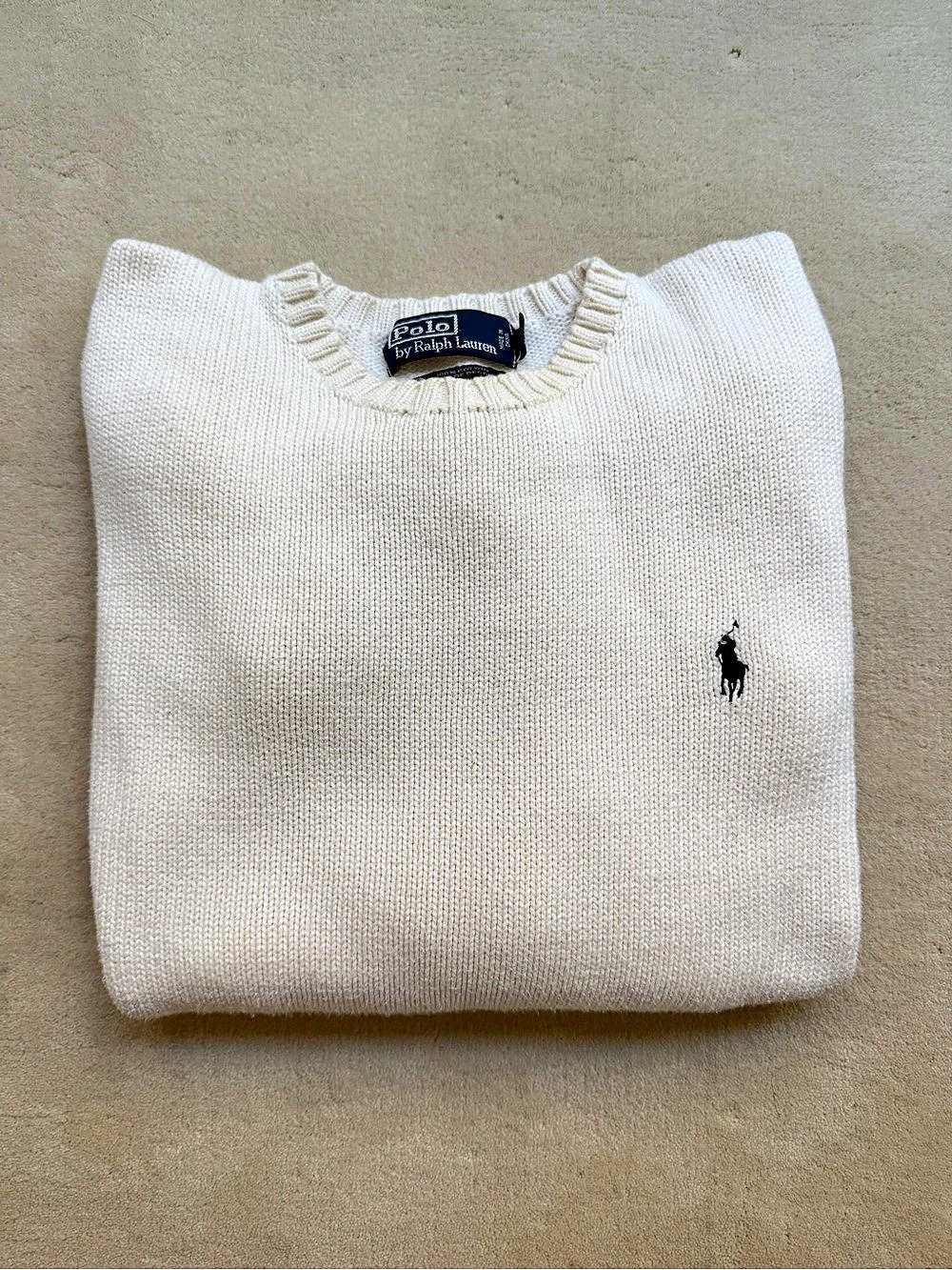 Polo Ralph Lauren Cotton Crewneck Sweater Cream